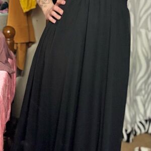 Women’s Black Maxi Skirt - Flowy A-Line Style